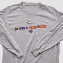 Denver Broncos 2000s Long Sleeve T-shirt Heather Gray Vintage - Fanatics