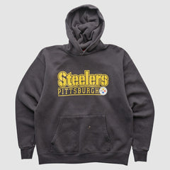 Pittsburgh Steelers NFL 2000s Hooded Pullover Sweatshirt Charcoal Vintage - Fanatics