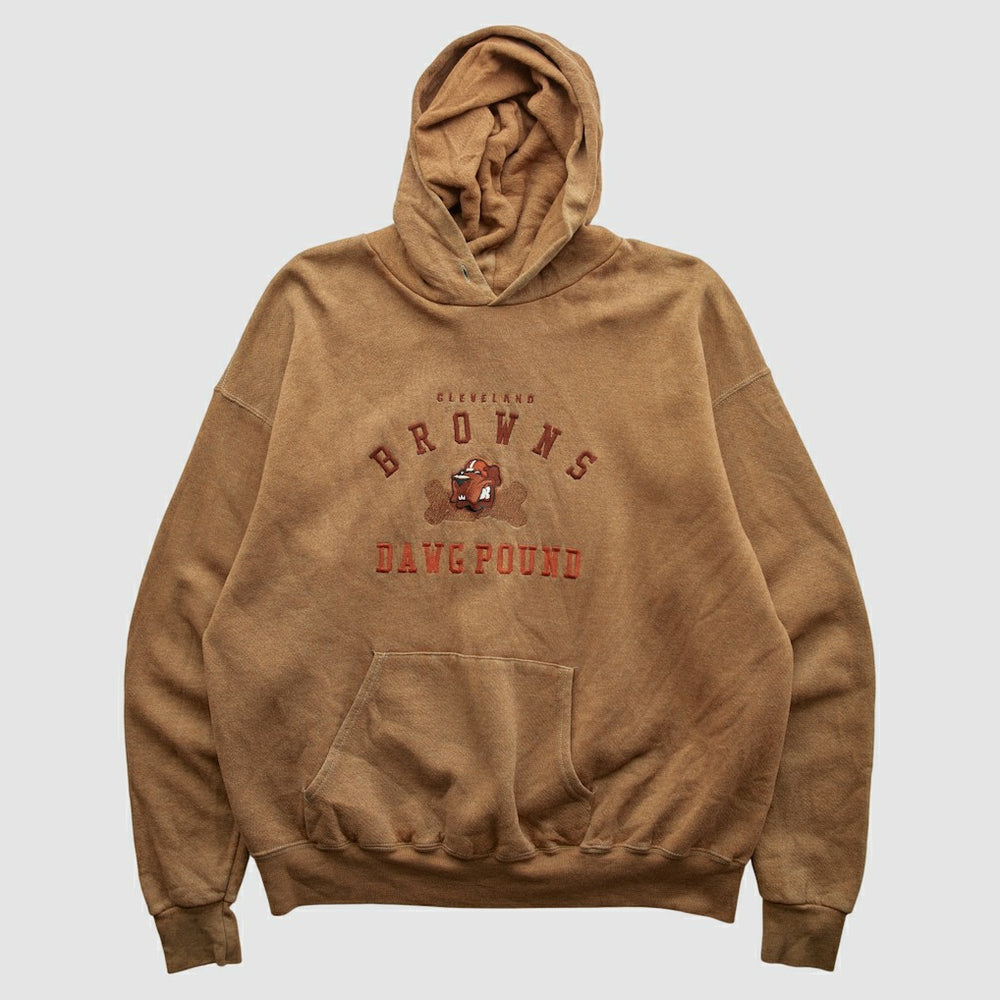 Cleveland Browns Lee Apparel 90s Hooded Pullover Sweatshirt Tan Vintage - Fanatics