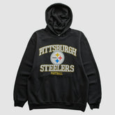 Pittsburgh Steelers NFL 2000s Hooded Pullover Sweatshirt Black Vintage - Fanatics