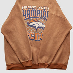 Denver Broncos Tultex 1997 Pullover Sweatshirt Brown Vintage - Fanatics