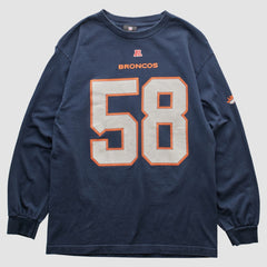 Denver Broncos NFL 2010s Long Sleeve T-shirt Navy Vintage - Fanatics