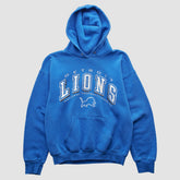 Detroit Lions 2000s Hooded Pullover Sweatshirt Blue Vintage - Fanatics