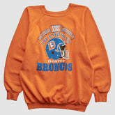 Denver Broncos Trench 1987 Pullover Sweatshirt Orange Vintage - Fanatics