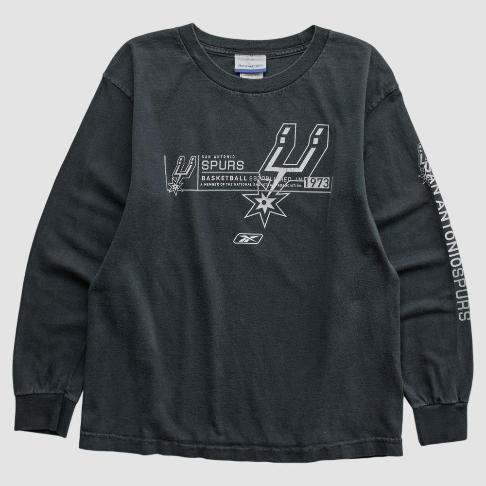 Vintage - San Antonio Spurs Reebok 2000s Long Sleeve T-shirt - Black Vintage