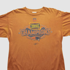 New England Patriots Reebok 2004 Long Sleeve T-shirt Orange Vintage - Fanatics