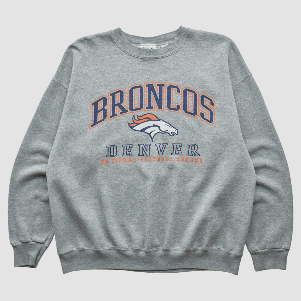 Denver Broncos Lee Sport 90s Pullover Sweatshirt Heather Gray Vintage - Fanatics