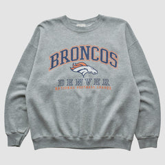 Denver Broncos Lee Sport 90s Pullover Sweatshirt Heather Gray Vintage - Fanatics