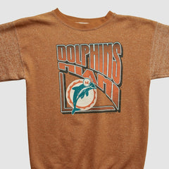 Miami Dolphins Logo 7 90s Pullover Sweatshirt Brown Vintage - Fanatics