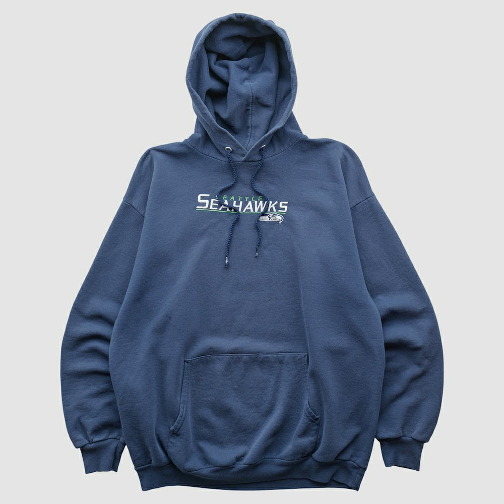 Seattle Seahawks NFL 2000s Hooded Pullover Sweatshirt Navy Vintage - Fanatics