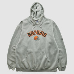 Cleveland Browns NFL 2000s Hooded Pullover Sweatshirt Heather Gray Vintage - Fanatics
