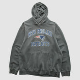 New England Patriots Majestic 2010s Hooded Pullover Sweatshirt Gray Vintage - Fanatics