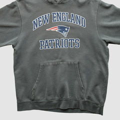 New England Patriots Majestic 2010s Hooded Pullover Sweatshirt Gray Vintage - Fanatics