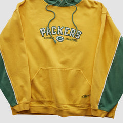 Green Bay Packers Reebok 2000s Hooded Pullover Sweatshirt Yellow Vintage - Fanatics
