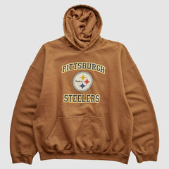 Pittsburgh Steelers Reebok 2000s Hooded Pullover Sweatshirt Brown Vintage - Fanatics