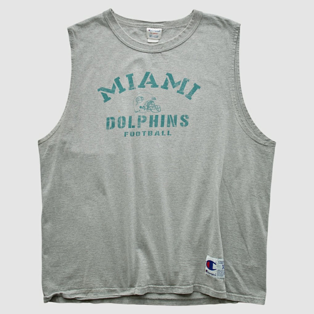 Miami Dolphins Champion 2000s Tank Heather Gray Vintage - Fanatics