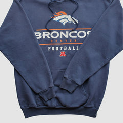 Denver Broncos NFL 2000s Hooded Pullover Sweatshirt Navy Vintage - Fanatics