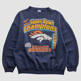 Denver Broncos Logo 7 1999 Pullover Sweatshirt Navy Vintage - Fanatics
