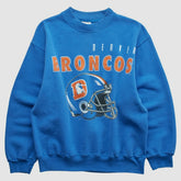 Denver Broncos Hanes 90s Pullover Sweatshirt Blue Vintage - Fanatics