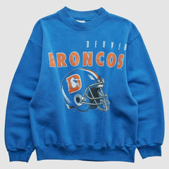 Denver Broncos Hanes 90s Pullover Sweatshirt Blue Vintage - Fanatics