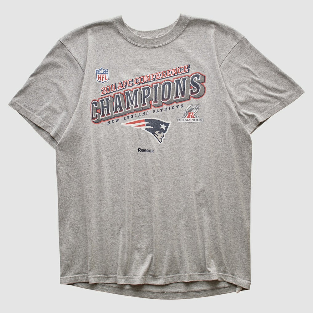New England Patriots Reebok 2011 T-shirt Heather Gray Vintage - Fanatics