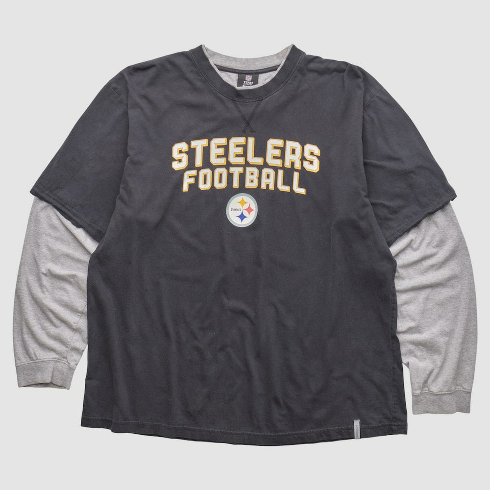 Pittsburgh Steelers Reebok 2010s Long Sleeve T-shirt Black Vintage - Fanatics