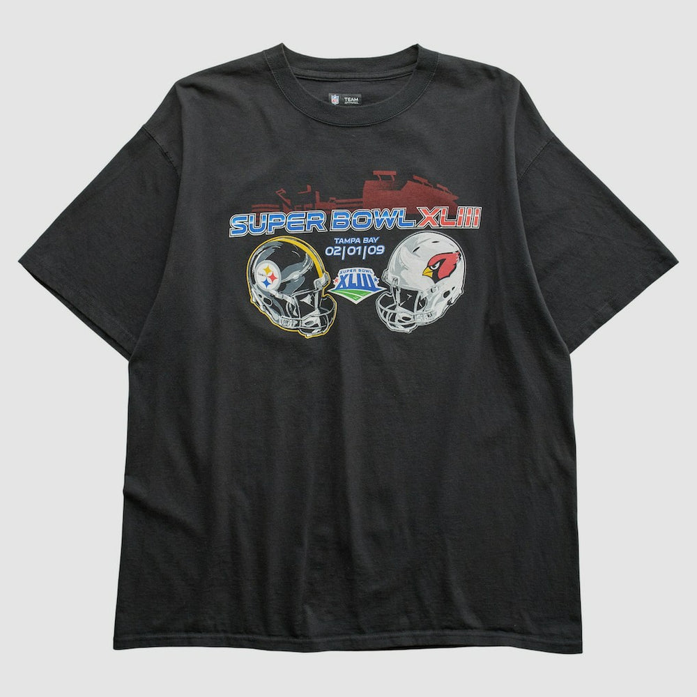 Superbowl XLIII NFL 2009 T-shirt Black Vintage - Fanatics