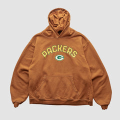 Green Bay Packers Reebok 2000s Hooded Pullover Sweatshirt Brown Vintage - Fanatics
