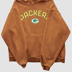Green Bay Packers Reebok 2000s Hooded Pullover Sweatshirt Brown Vintage - Fanatics