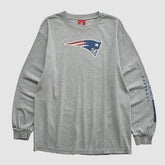 New England Patriots NFL 2000s Long Sleeve T-shirt Heather Gray Vintage - Fanatics
