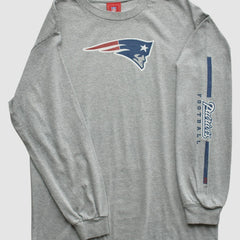 New England Patriots NFL 2000s Long Sleeve T-shirt Heather Gray Vintage - Fanatics