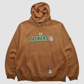 Green Bay Packers NFL 2000s Hooded Pullover Sweatshirt Brown Vintage - Fanatics