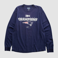 New England Patriots Reebok 2000s Long Sleeve T-shirt Navy Vintage - Fanatics