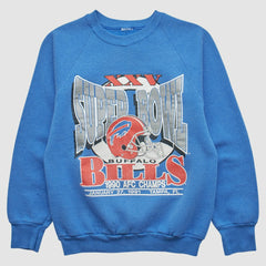 Buffalo Bills 1990 Pullover Sweatshirt Blue Vintage - Fanatics