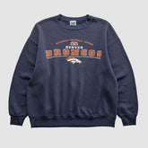Denver Broncos Lee Apparel 2001 Pullover Sweatshirt Navy Vintage - Fanatics