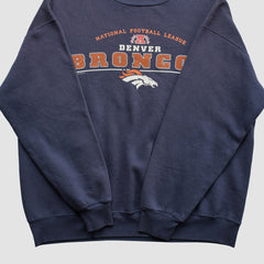 Denver Broncos Lee Apparel 2001 Pullover Sweatshirt Navy Vintage - Fanatics