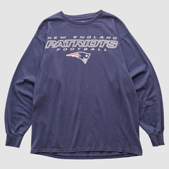 New England Patriots NFL 2000s Long Sleeve T-shirt Navy Vintage - Fanatics
