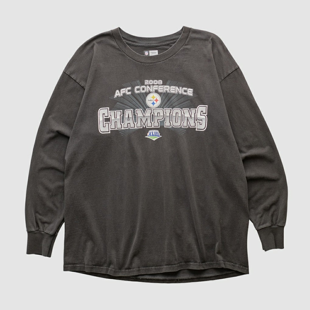 Pittsburgh Steelers NFL 2008 Long Sleeve T-shirt Black Vintage - Fanatics