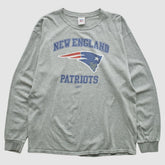 New England Patriots NFL 2000s Long Sleeve T-shirt Heather Gray Vintage - Fanatics
