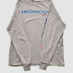 Denver Broncos NFL 2000s Long Sleeve T-shirt Heather Gray Vintage - Fanatics