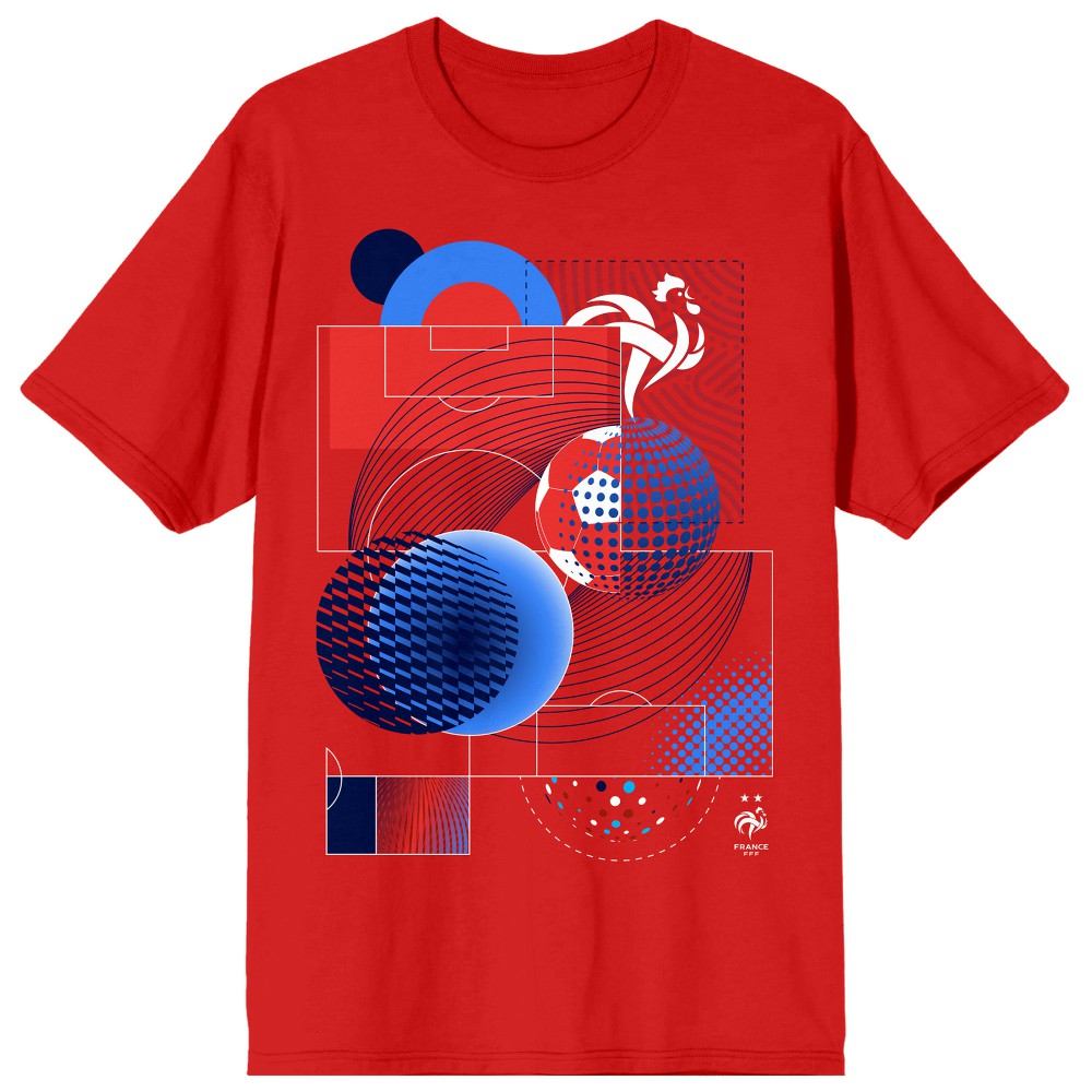 France National Team Abstract Art T-Shirts - Red