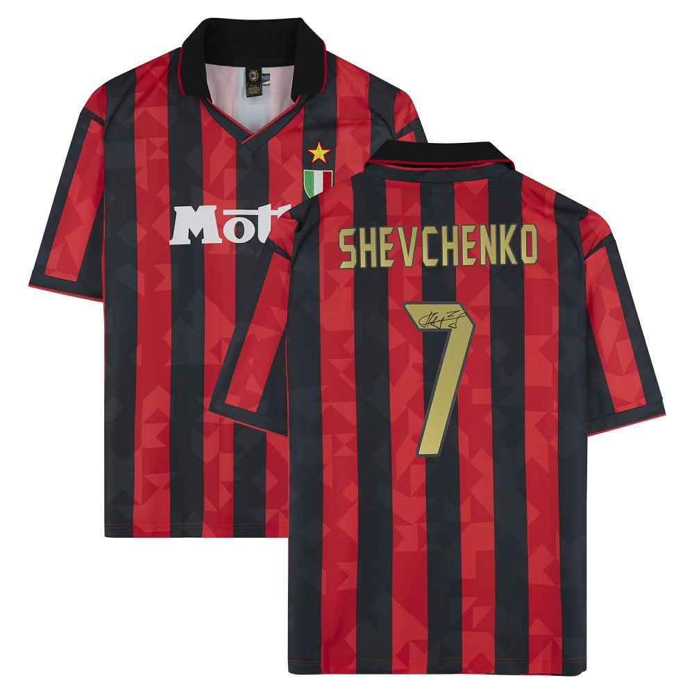 Andriy Shevchenko AC Milan Autographed 1994 Red/Black Home Jerseys - Icons