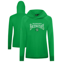 Milwaukee Brewers Levelwear Women's St. Patrick's Day Slender Raglan Hoodie On Sale