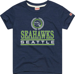 Seattle Seahawks Homage Youth Crest Tri-Blend T-Shirt College Navy - NFL