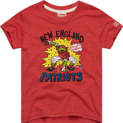 Raphael New England Patriots Homage Youth TMNT Tri-Blend T-Shirt Red - NFL