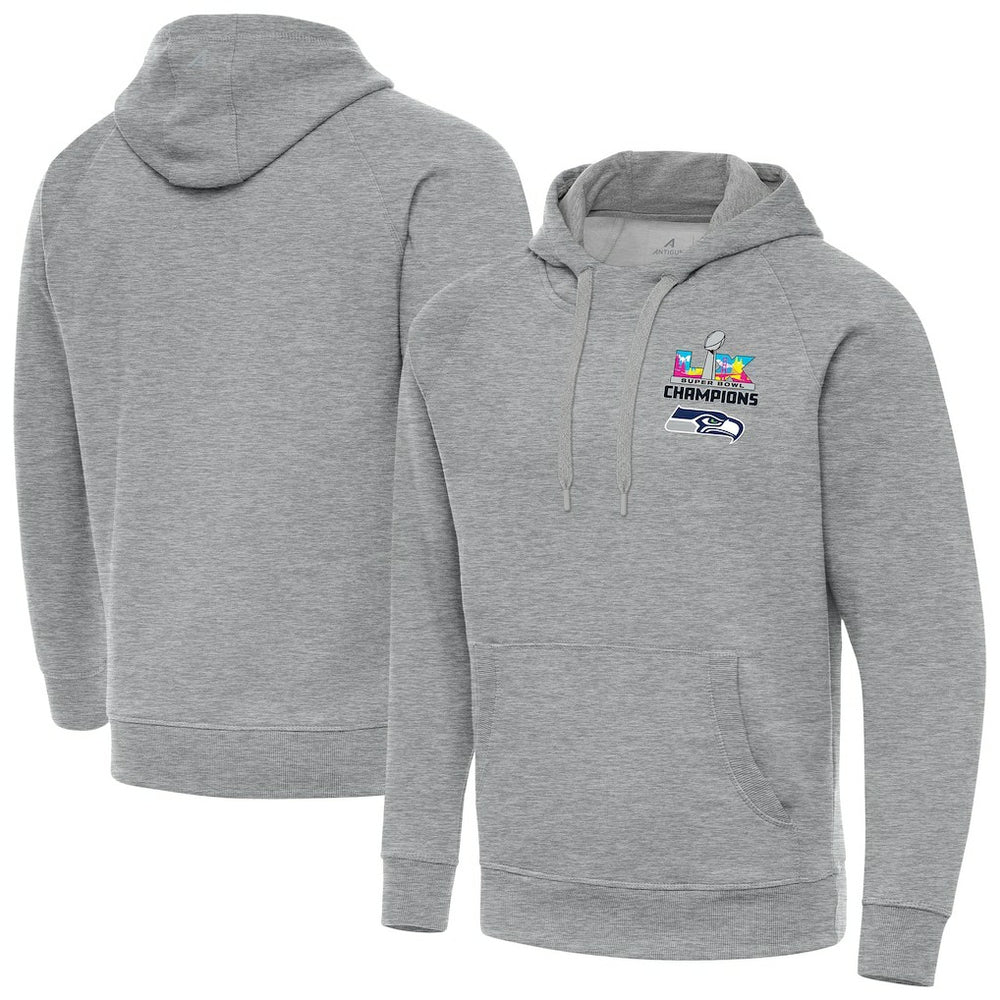 Seattle Seahawks Antigua Super Bowl LX Champions Victory Hoodie Heather Gray - NFL