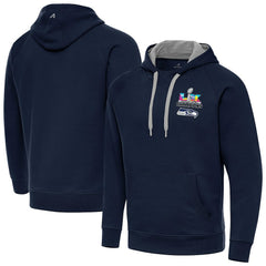 Seattle Seahawks Antigua Super Bowl LX Champions Victory Hoodie College Navy - NFL