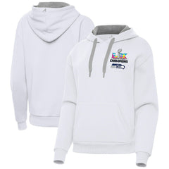 Seattle Seahawks Antigua Women's Super Bowl LX Champions Victory Hoodie White - NFL
