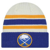 Buffalo Sabres - New Era Vintage Cuffed Knit Hat Cream/Royal