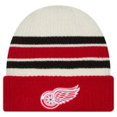 Detroit Red Wings - New Era Vintage Cuffed Knit Hat Cream/Red